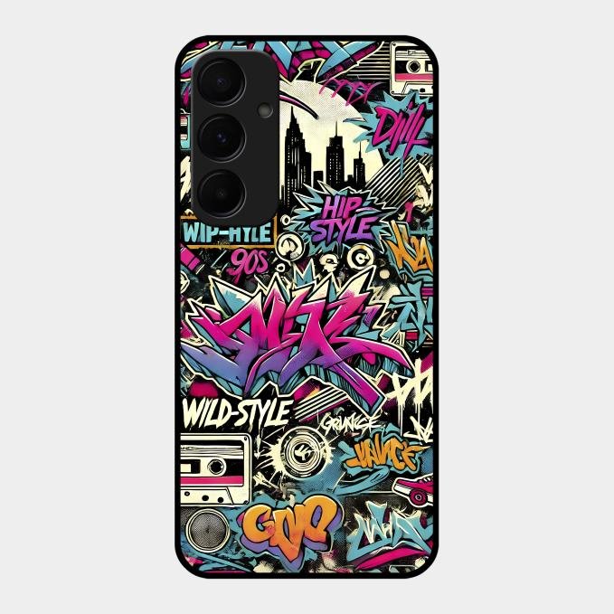90s Hip-Hop Street Art Glass Case Cover For Samsung Galaxy A55 5G