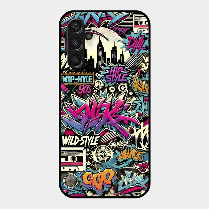 90s Hip-Hop Street Art Glass Case Cover For Samsung Galaxy F34 5G