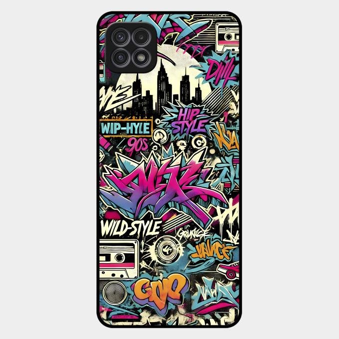 90s Hip-Hop Street Art Glass Case Cover For Samsung Galaxy F42 5G