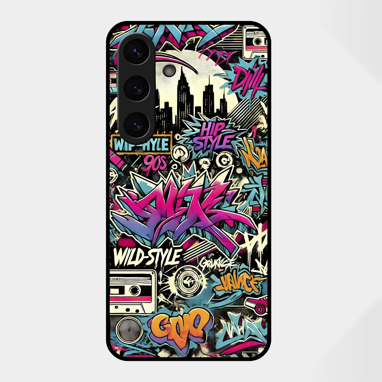 90s Hip-Hop Street Art Glass Case Cover For Samsung Galaxy S25 FE 5G