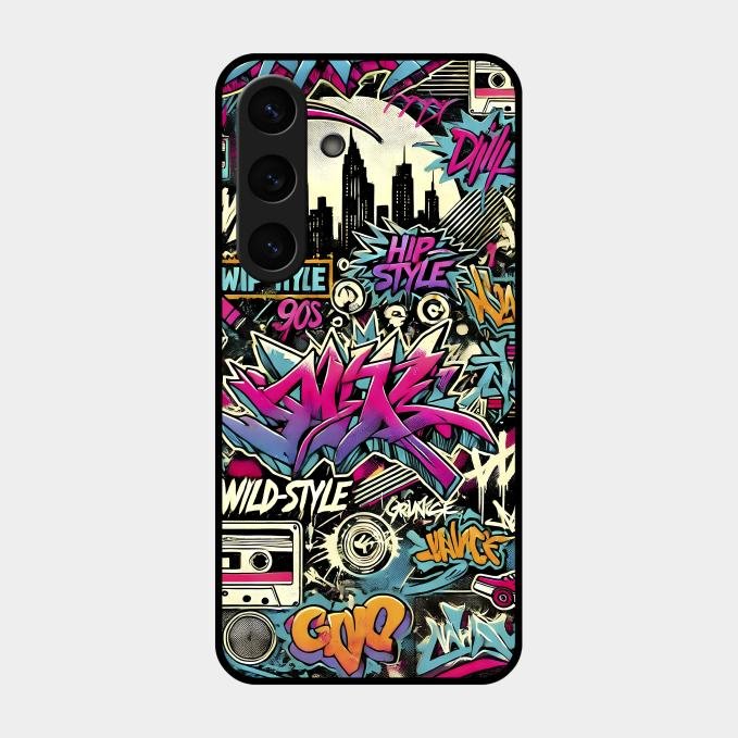 90s Hip-Hop Street Art Glass Case Cover For Samsung Galaxy S25 Plus 5G