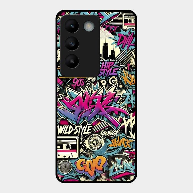 90s Hip-Hop Street Art Glass Case Cover For Vivo T3 5G