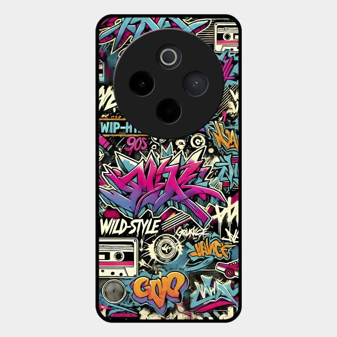 90s Hip-Hop Street Art Glass Case Cover For Vivo - ShopOnCliQ