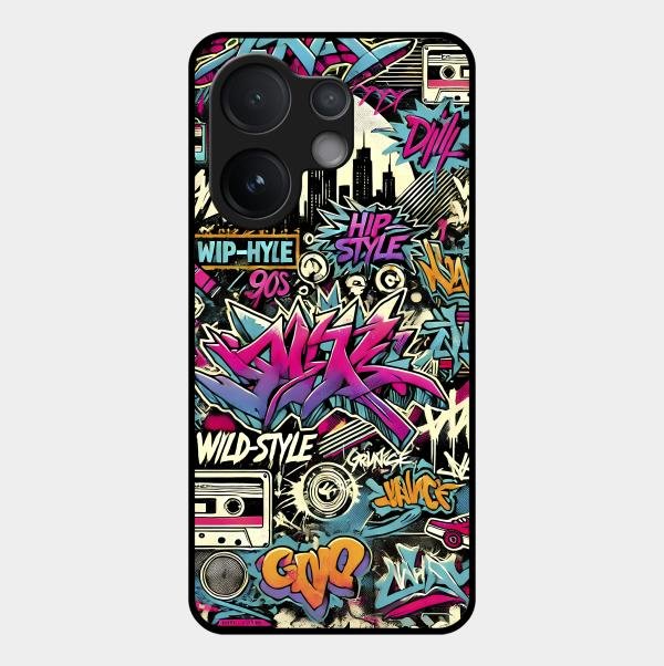 90s Hip-Hop Street Art Glass Case Cover For Vivo T4 Pro 5G