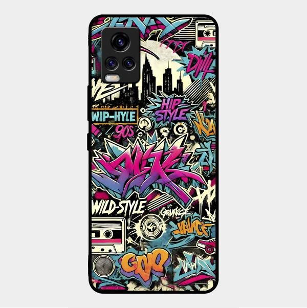90s Hip-Hop Street Art Glass Case Cover For Vivo V20 Pro 5G