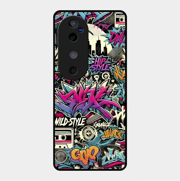 90s Hip-Hop Street Art Glass Case Cover For Vivo V40 5G