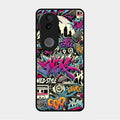 90s Hip-Hop Street Art Glass Case Cover For Vivo V50E 5G