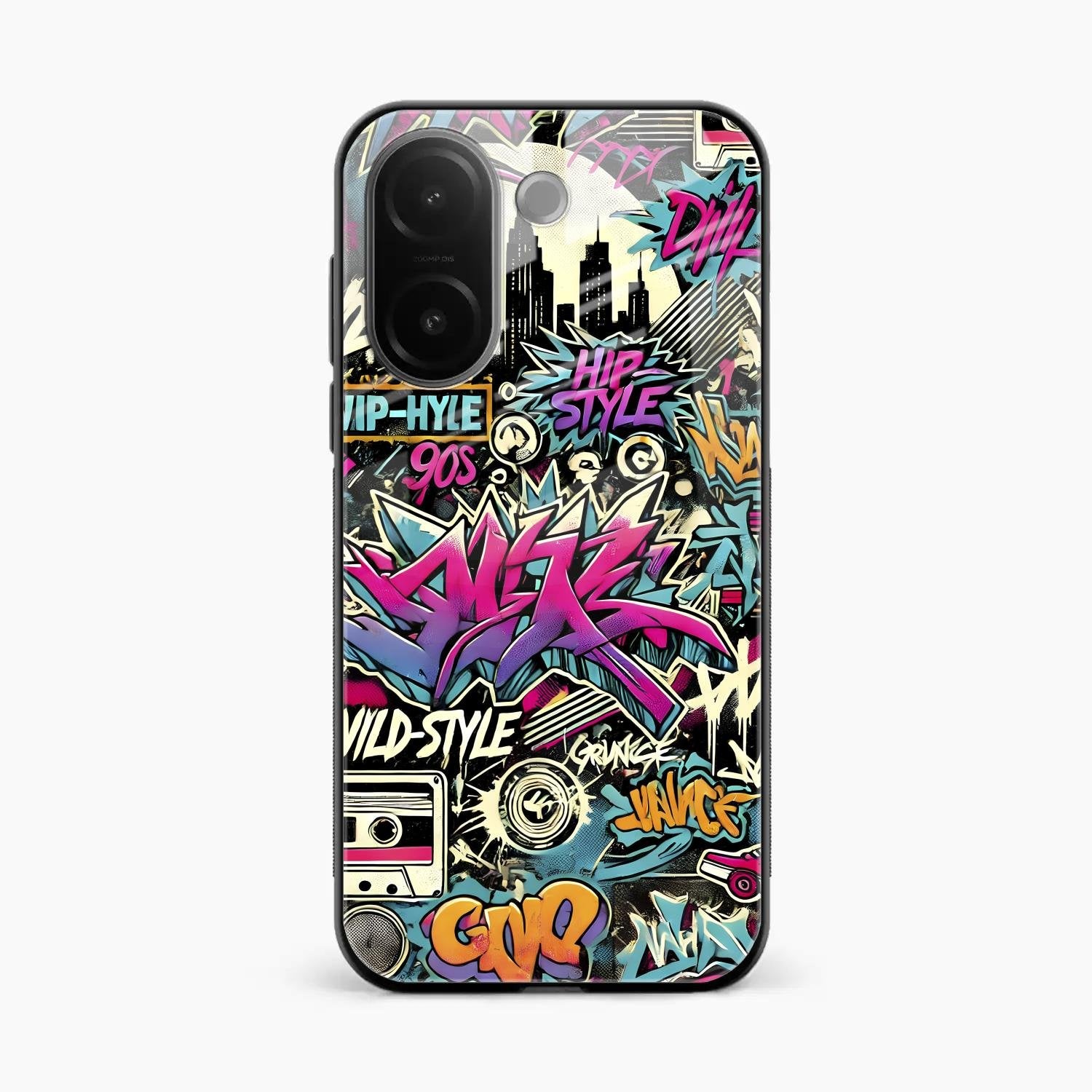 90s Hip-Hop Street Art Glass Case Cover For Vivo V60e 5G