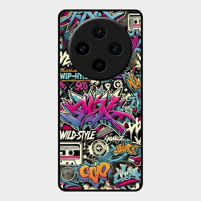 90s Hip-Hop Street Art Glass Case Cover For Vivo X100 5G