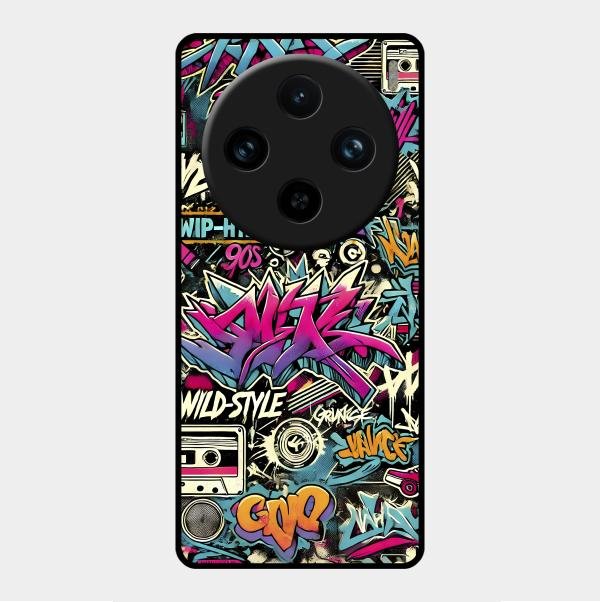90s Hip-Hop Street Art Glass Case Cover For Vivo X100 Pro 5G