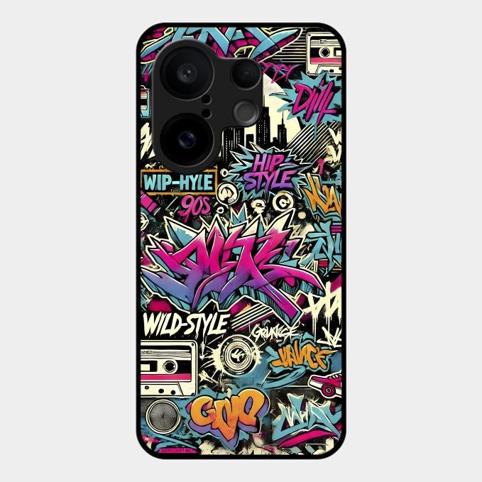 90s Hip-Hop Street Art Glass Case Cover For Vivo X200 Fe 5G