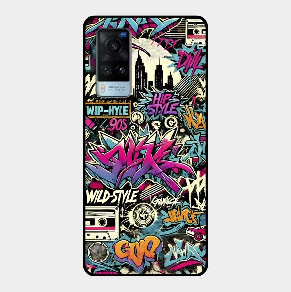 90s Hip-Hop Street Art Glass Case Cover For Vivo X60 5G