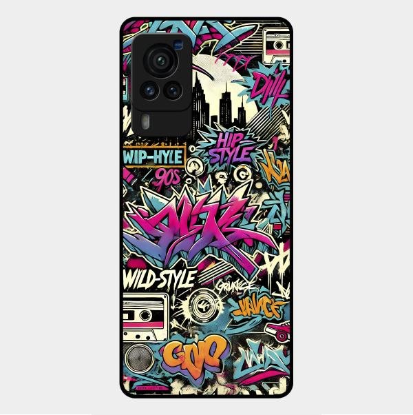 90s Hip-Hop Street Art Glass Case Cover For Vivo X60 Pro 5G