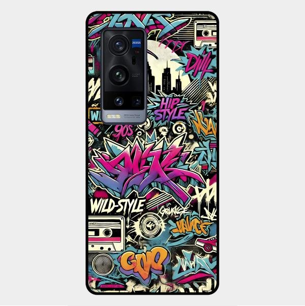 90s Hip-Hop Street Art Glass Case Cover For Vivo X60 Pro Plus 5G