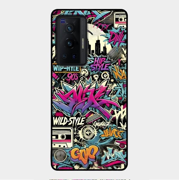 90s Hip-Hop Street Art Glass Case Cover For Vivo X70 Pro 5G