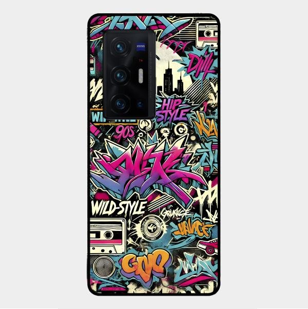 90s Hip-Hop Street Art Glass Case Cover For Vivo X70 Pro Plus 5G