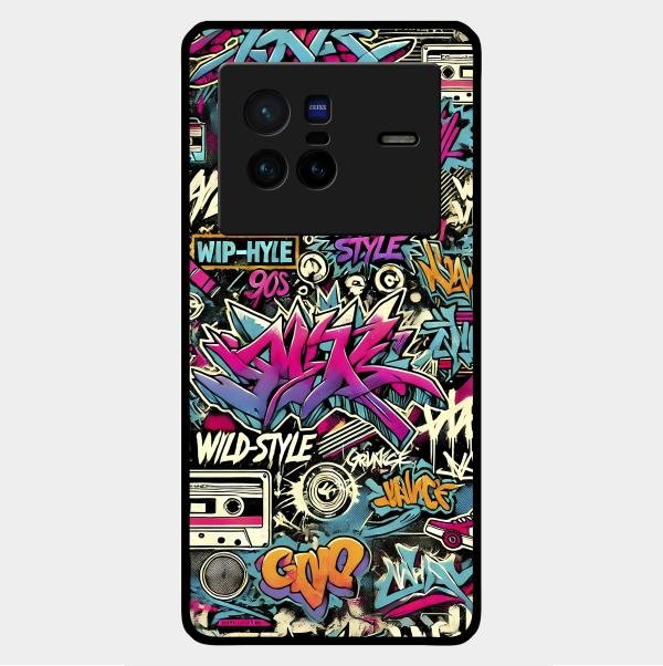 90s Hip-Hop Street Art Glass Case Cover For Vivo X80 5G