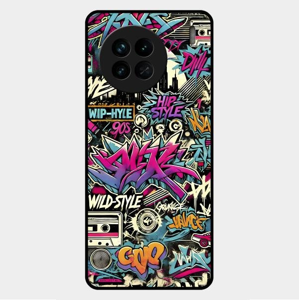 90s Hip-Hop Street Art Glass Case Cover For Vivo X90 5G