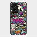 90s Hip-Hop Street Art Glass Case Cover For Vivo Y16