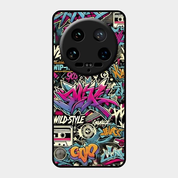 90s Hip-Hop Street Art Glass Case Cover For Xiaomi 14 Ultra