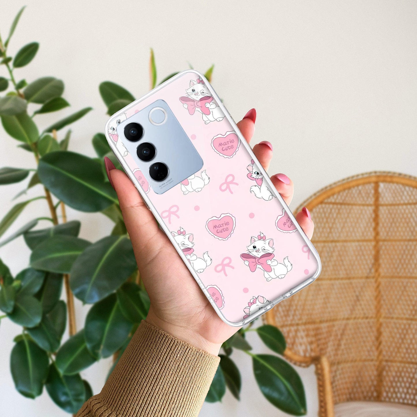 Cute Kitty Bliss Transparent Silicon Case For Vivo