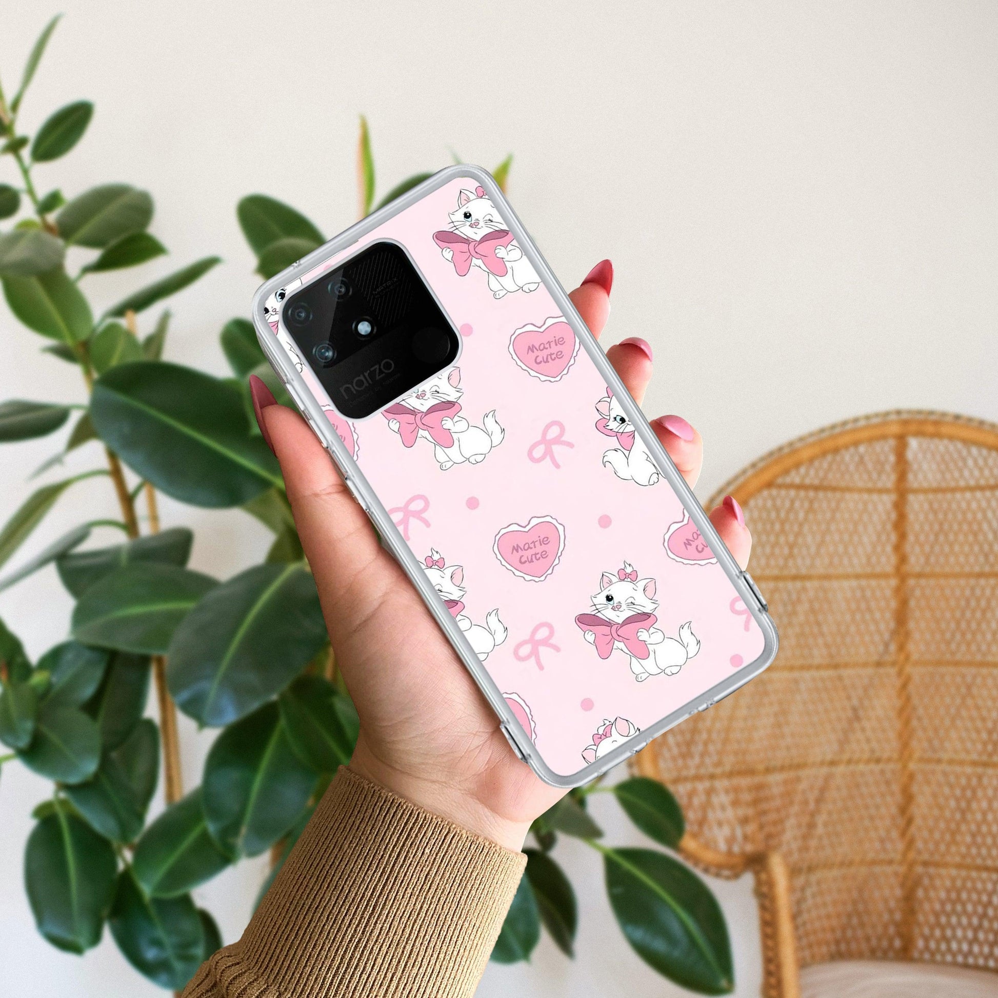 Cute Kitty Bliss Transparent Silicon Case For Realme/Narzo - ShopOnCliQ