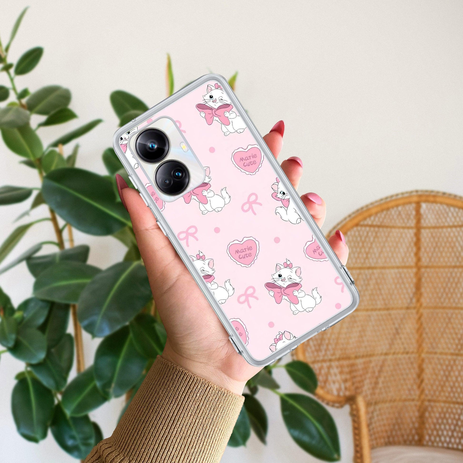 Cute Kitty Bliss Transparent Silicon Case For Realme/Narzo - ShopOnCliQ