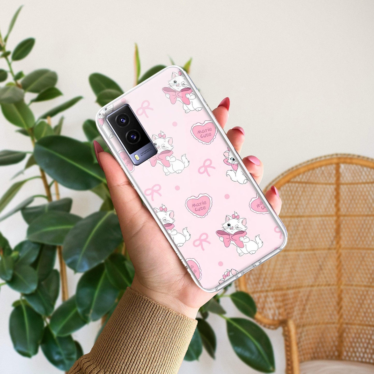 Cute Kitty Bliss Transparent Silicon Case For Vivo