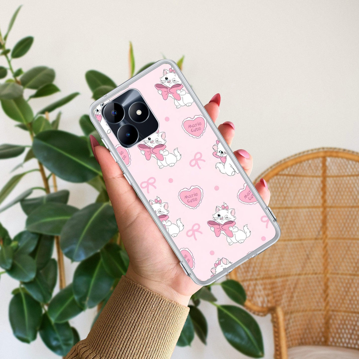 Cute Kitty Bliss Transparent Silicon Case For Realme/Narzo - ShopOnCliQ