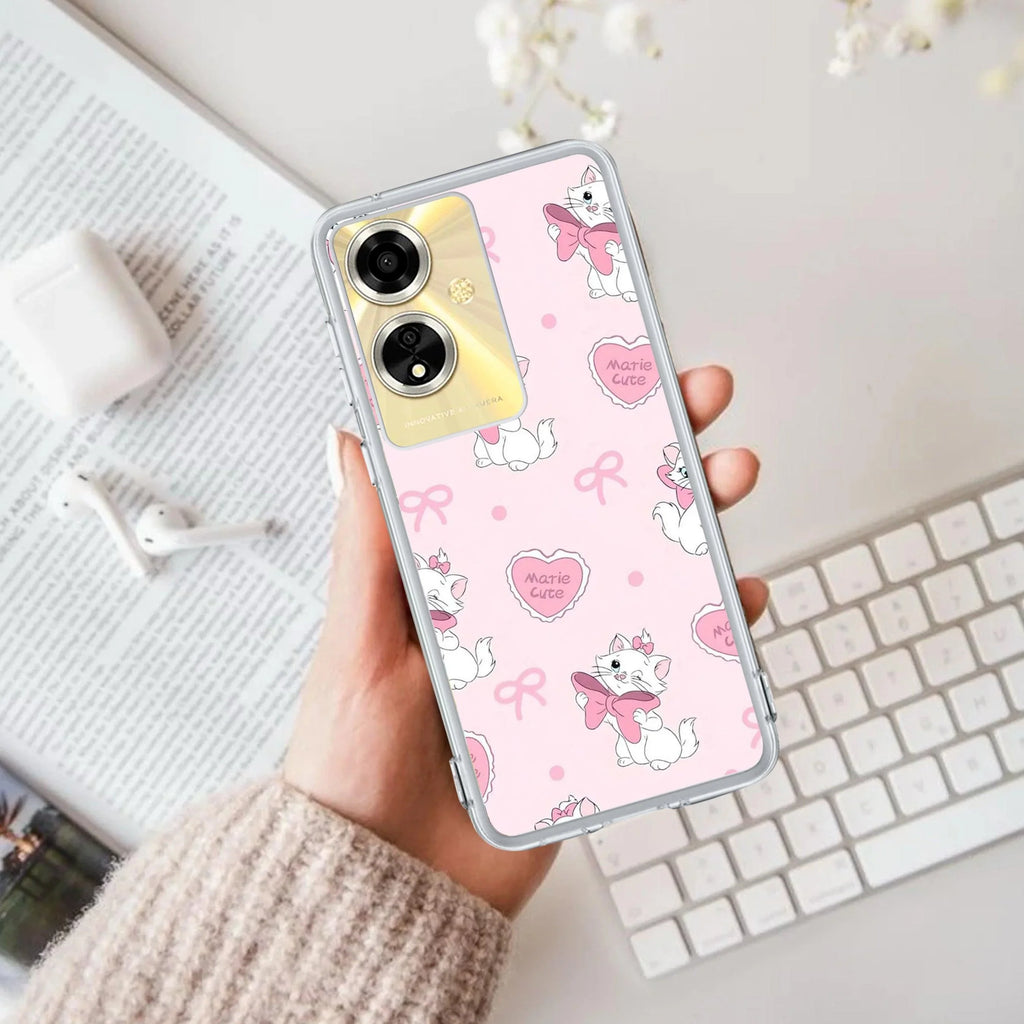 Cute Kitty Bliss Transparent Silicon Case For Oppo - ShopOnCliQ