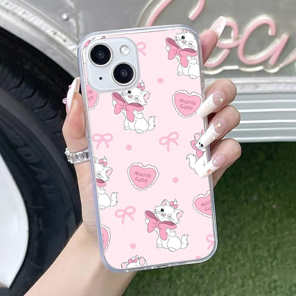 Cute Kitty Bliss Transparent Silicon Case For iPhone 13