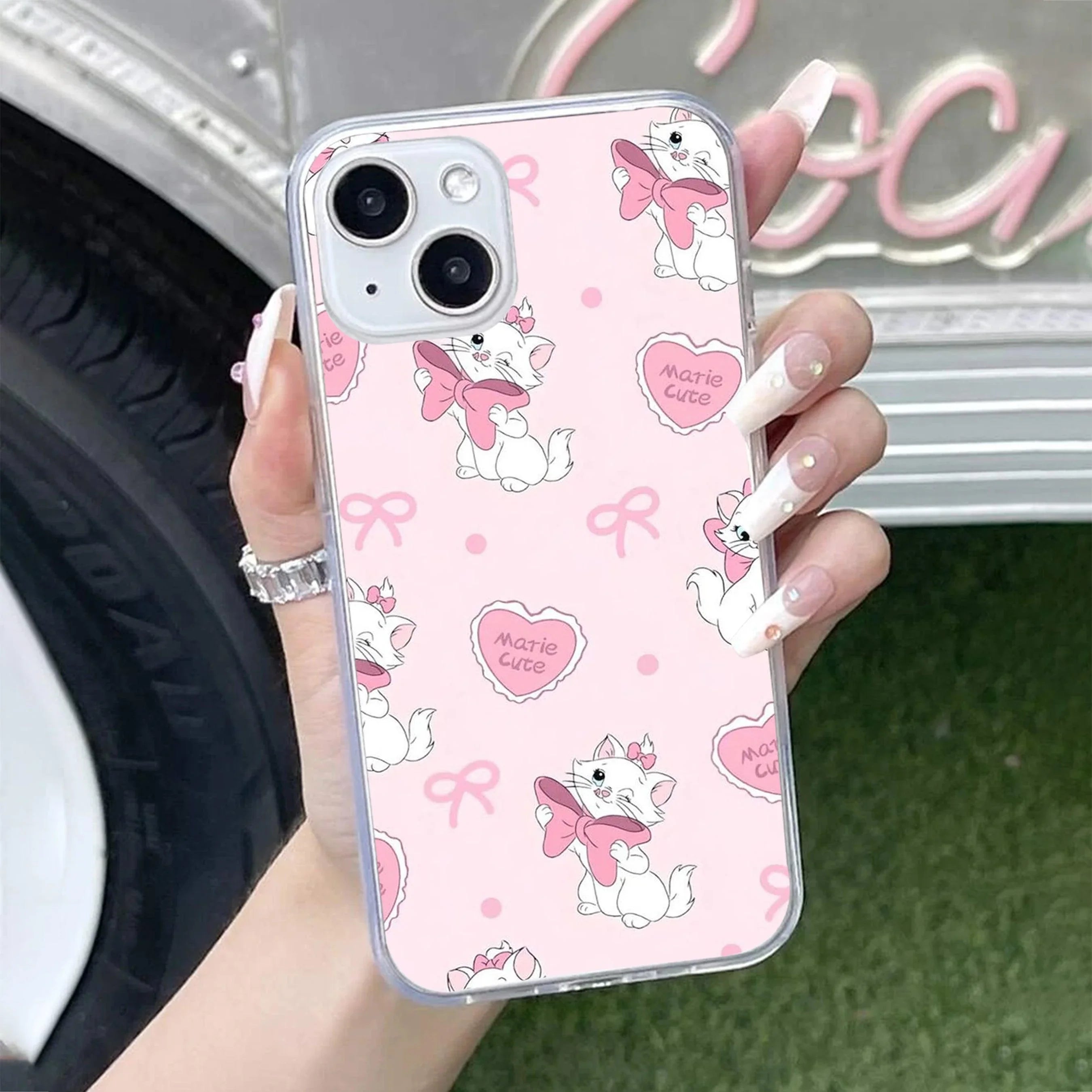 Cute Kitty Bliss Transparent Silicon Case For iPhone 13