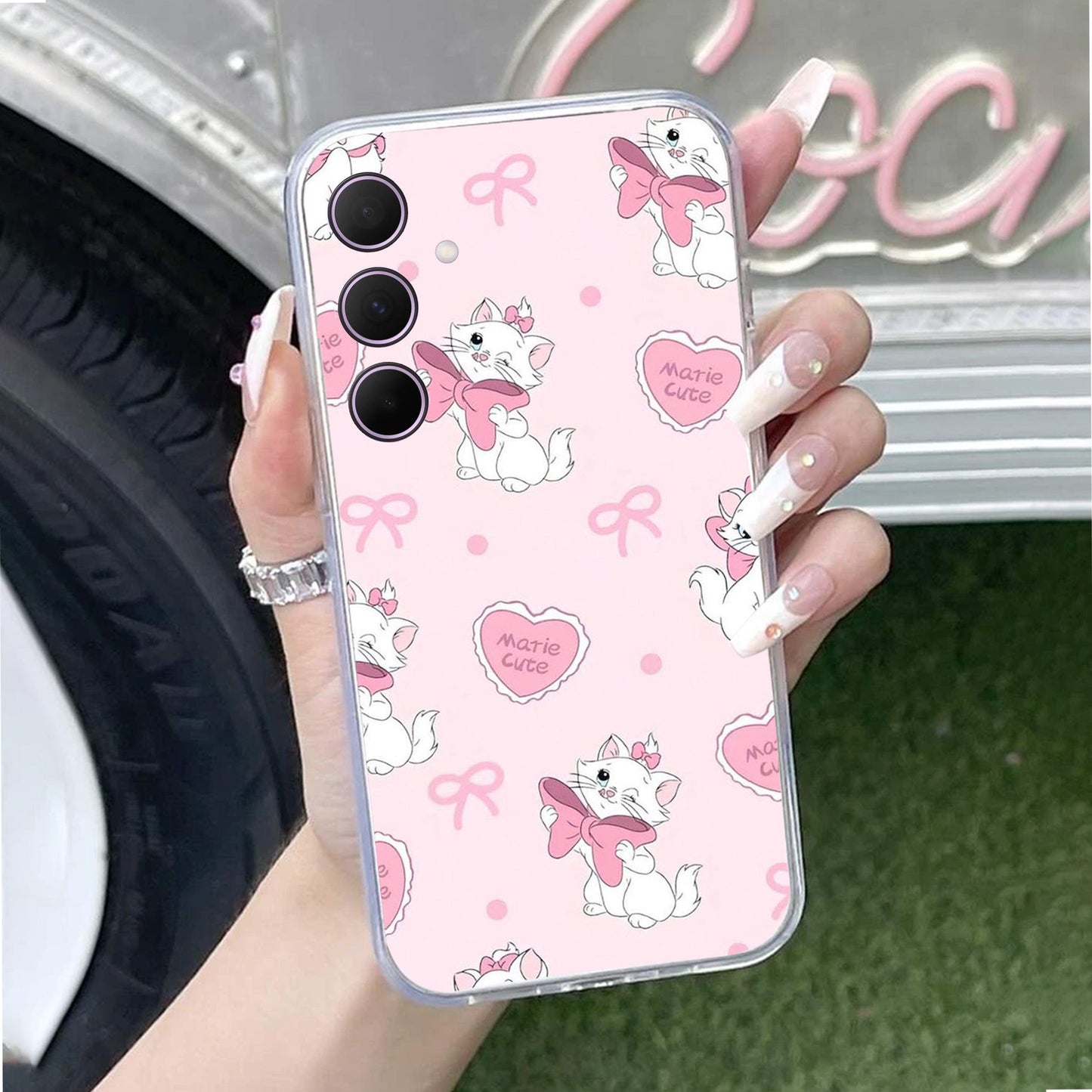 Cute Kitty Bliss Transparent Silicon Case For Samsung