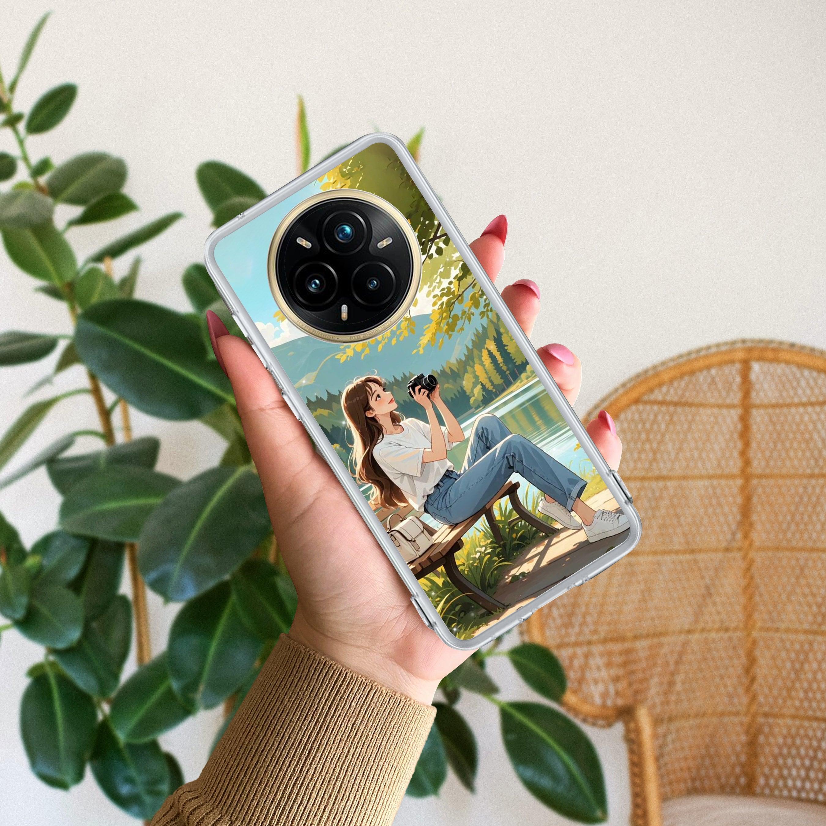 Natures Frame Transparent Silicon Case For Realme P2 Pro 5G