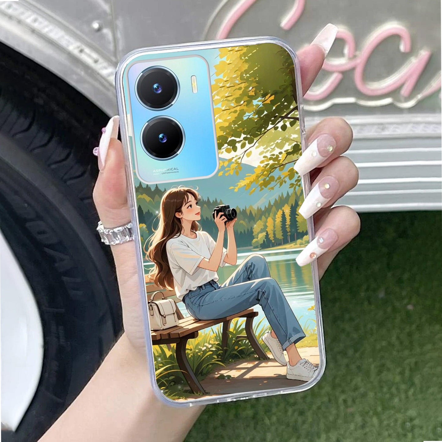 Nature’s Frame Travel Transparent Silicon Case For Vivo