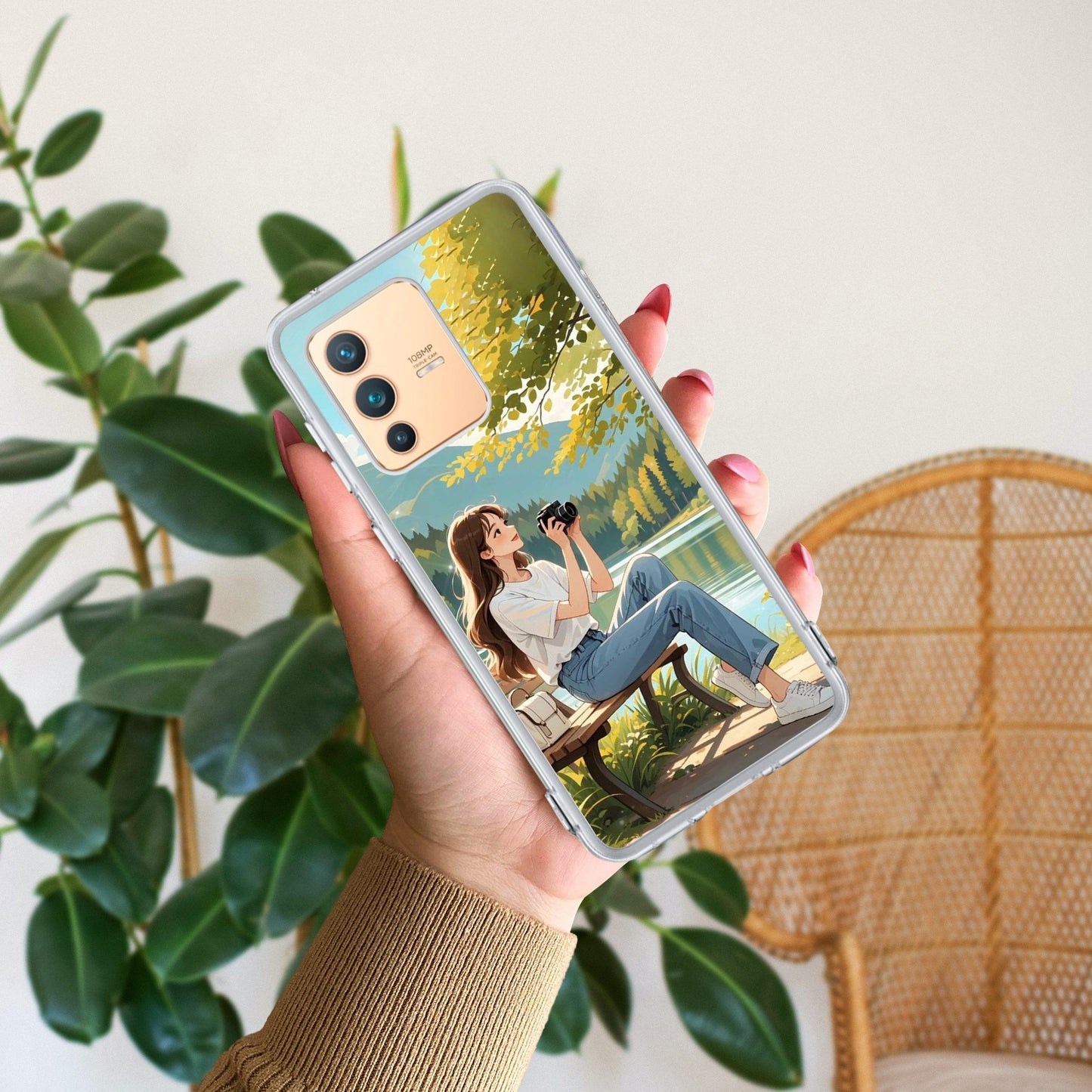 Nature’s Frame Travel Transparent Silicon Case For Vivo