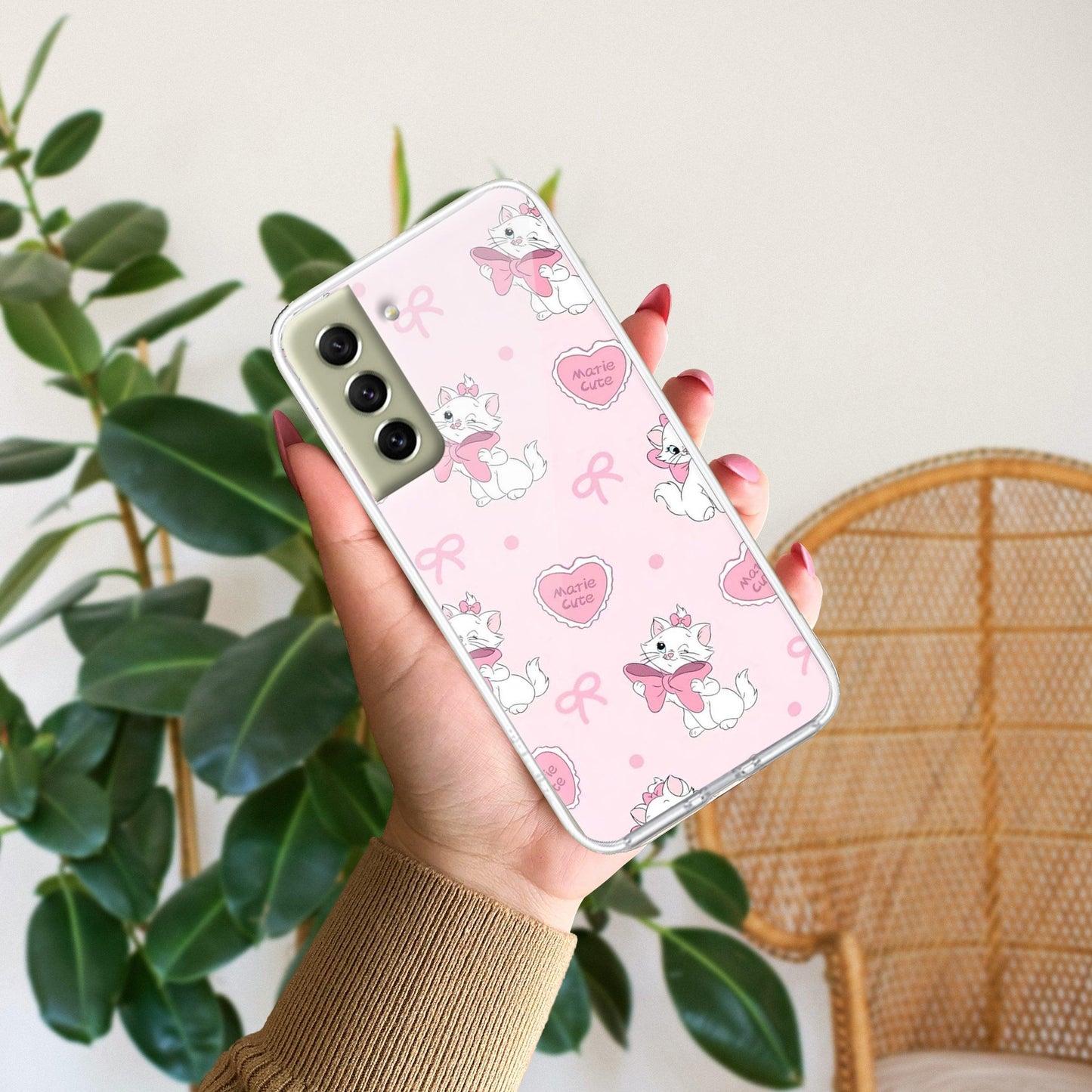 Cute Kitty Bliss Transparent Silicon Case For Samsung