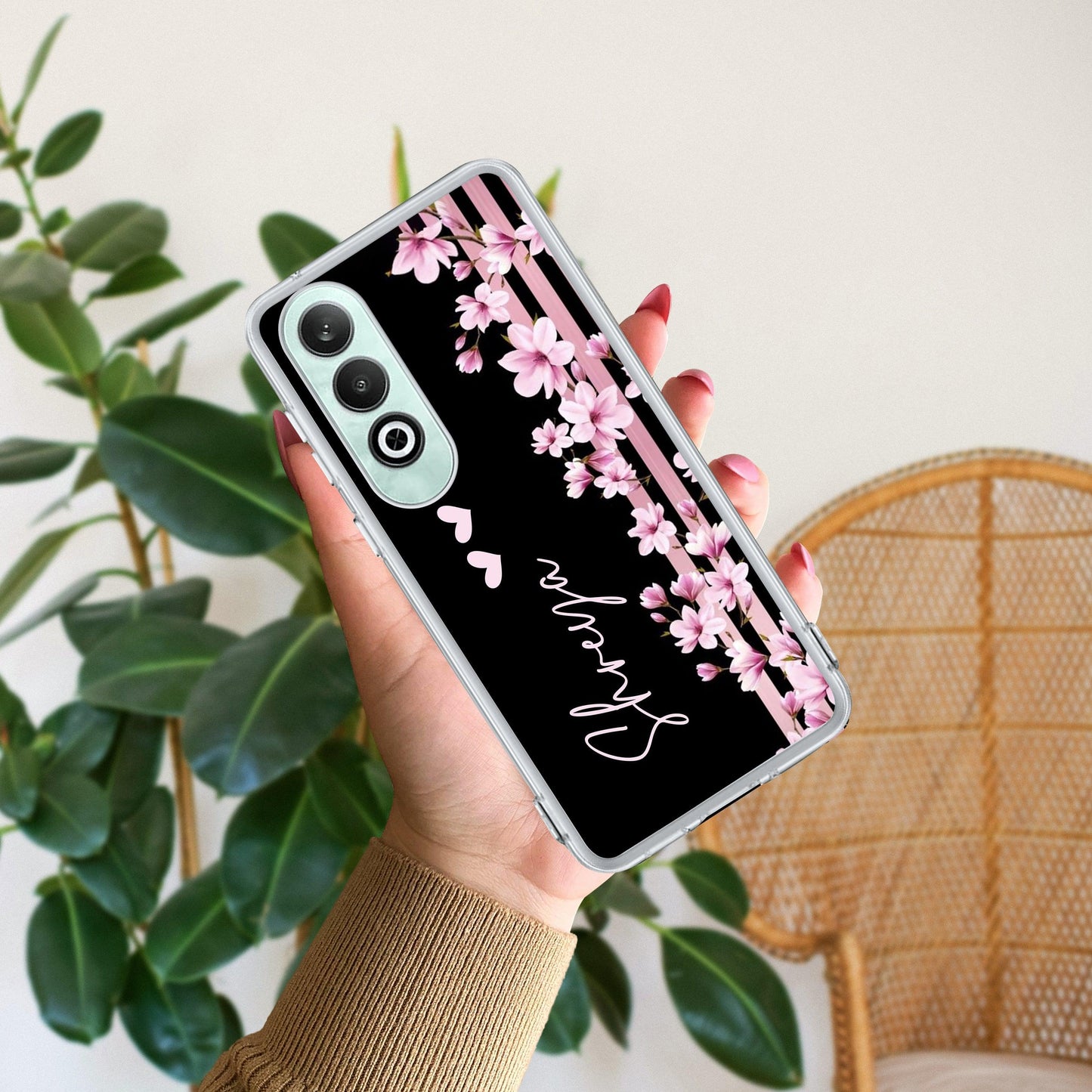 Pink Floral Customize Transparent Silicon Case For OnePlus - ShopOnCliQ