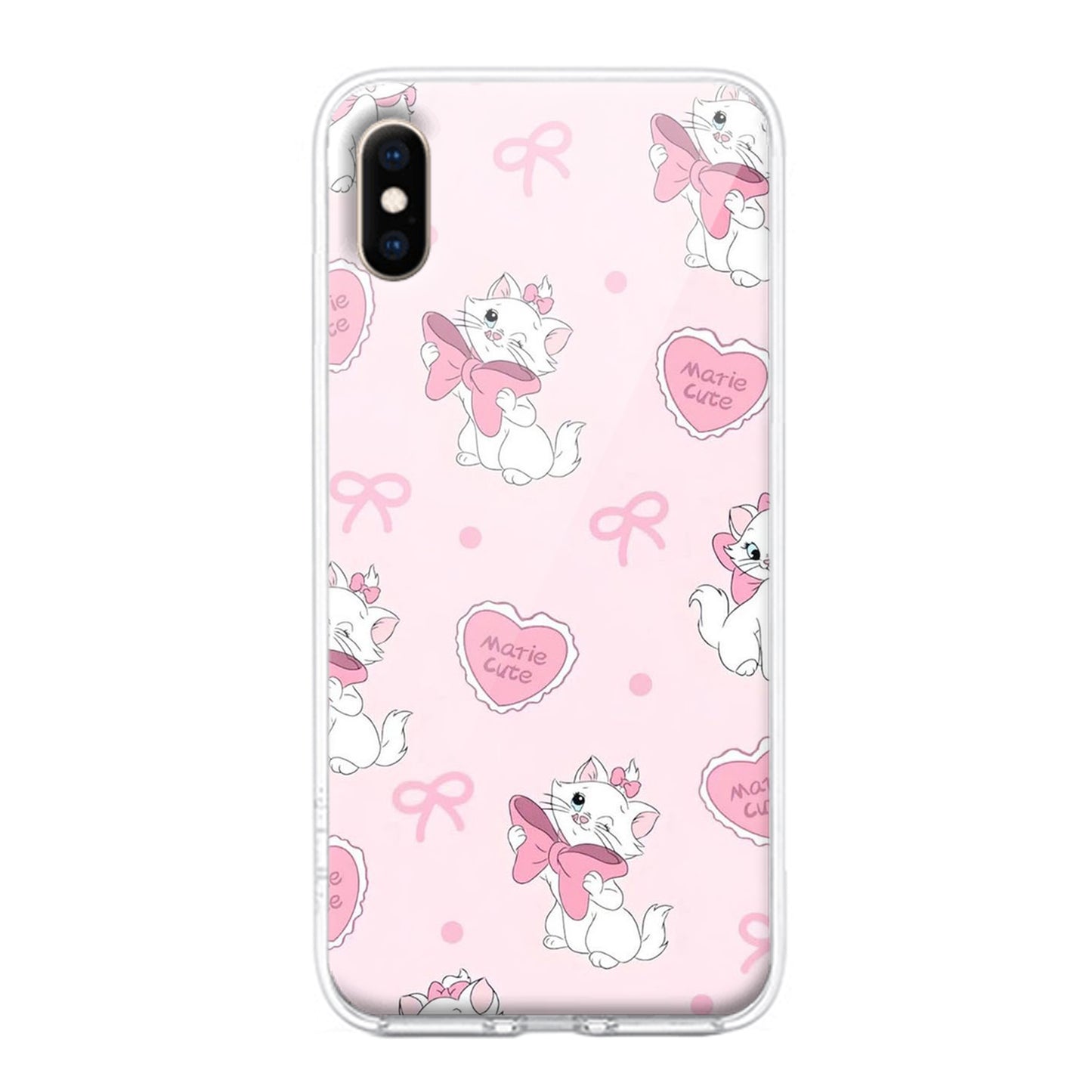 Cute Kitty Bliss Transparent Silicon Case For iPhone