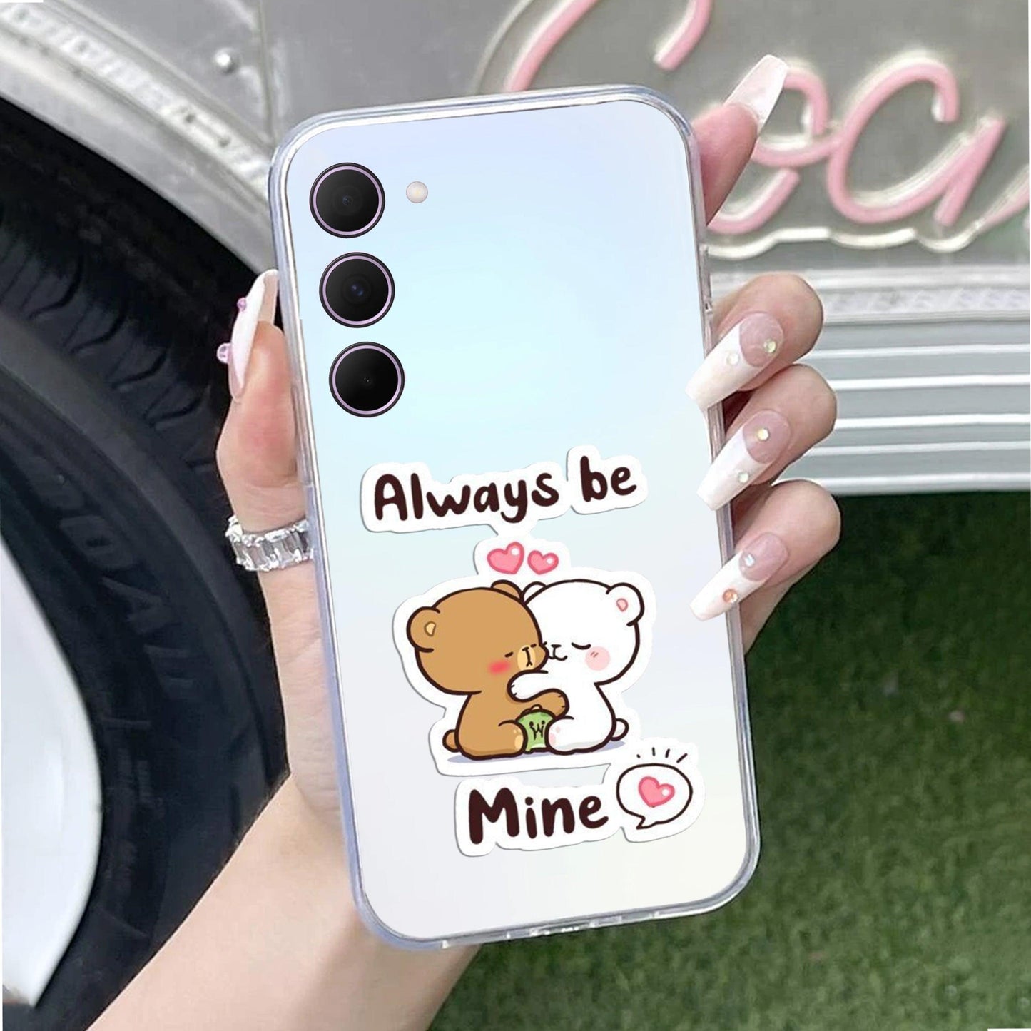 Cute Cuddle Bears Transparent Silicon Case For Samsung