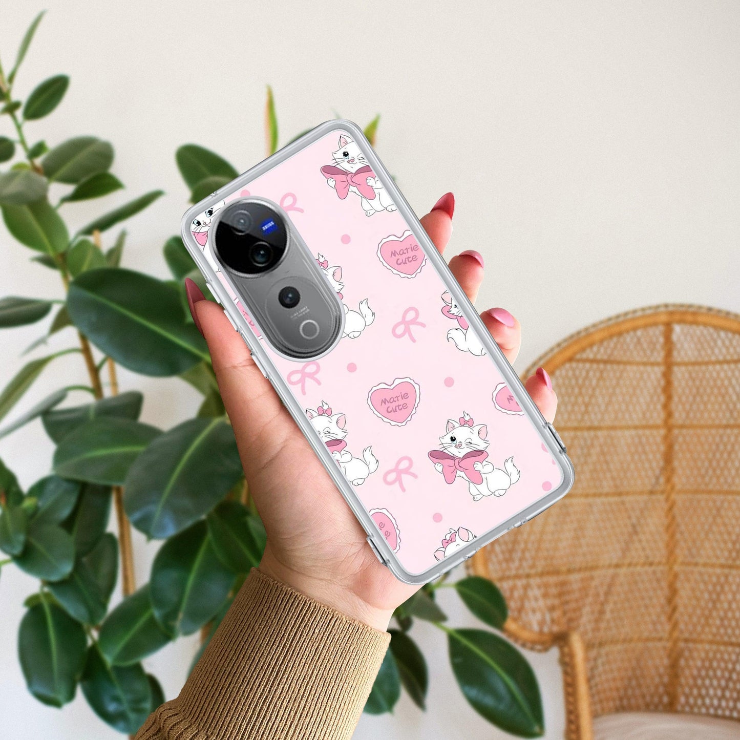 Cute Kitty Bliss Transparent Silicon Case For Vivo