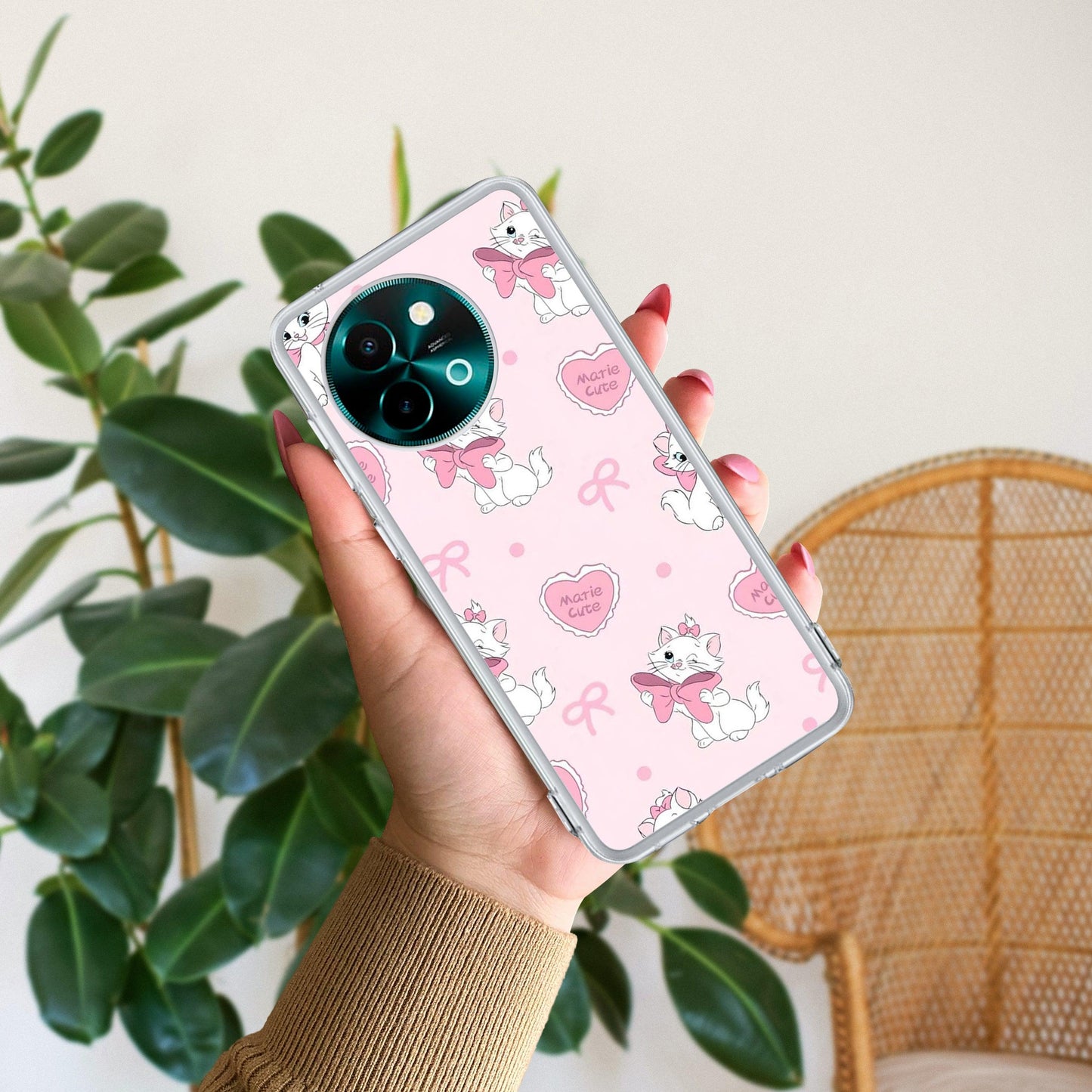 Cute Kitty Bliss Transparent Silicon Case For Vivo