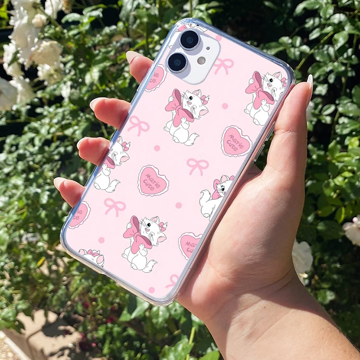 Cute Kitty Bliss Transparent Silicon Case For iPhone