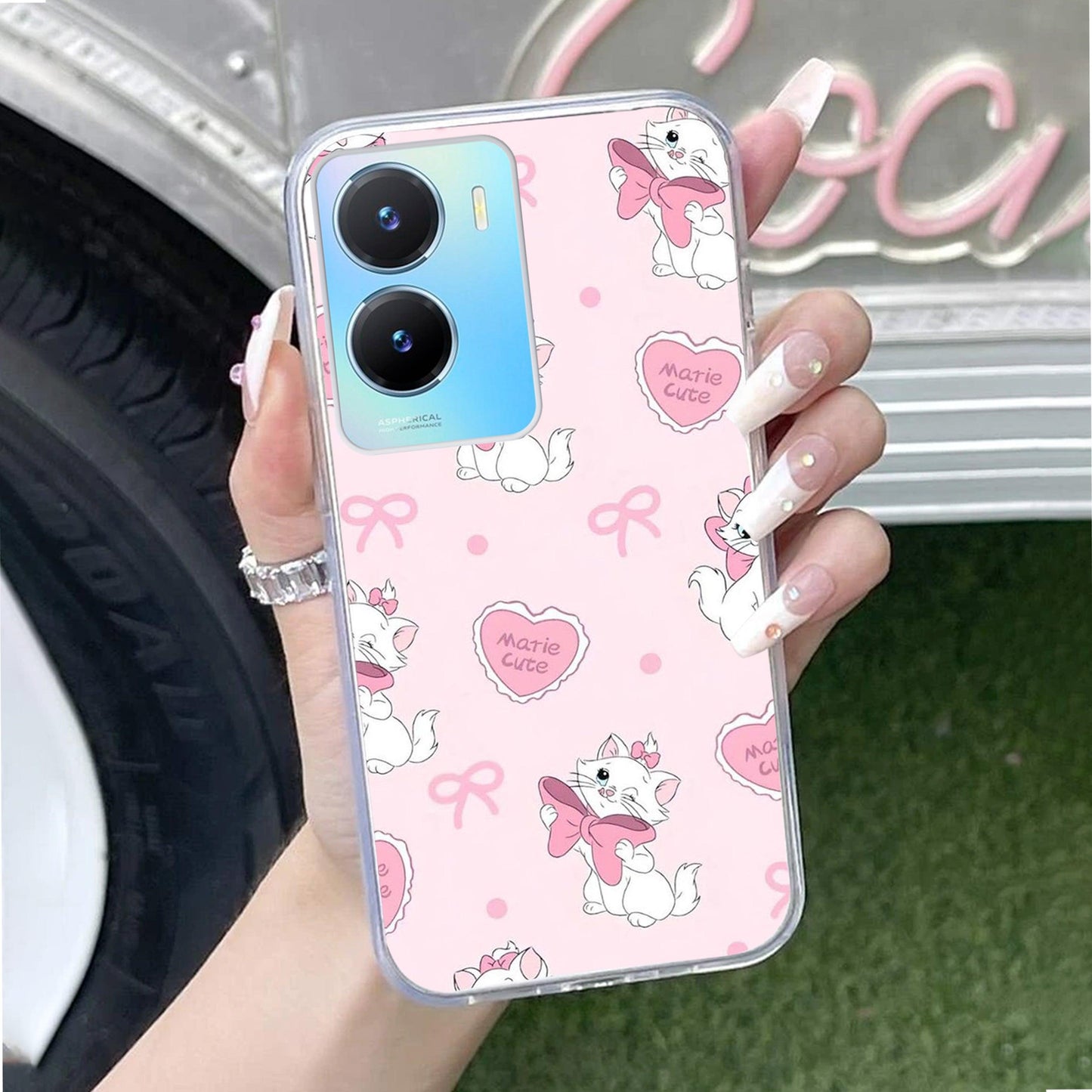 Cute Kitty Bliss Transparent Silicon Case For Vivo