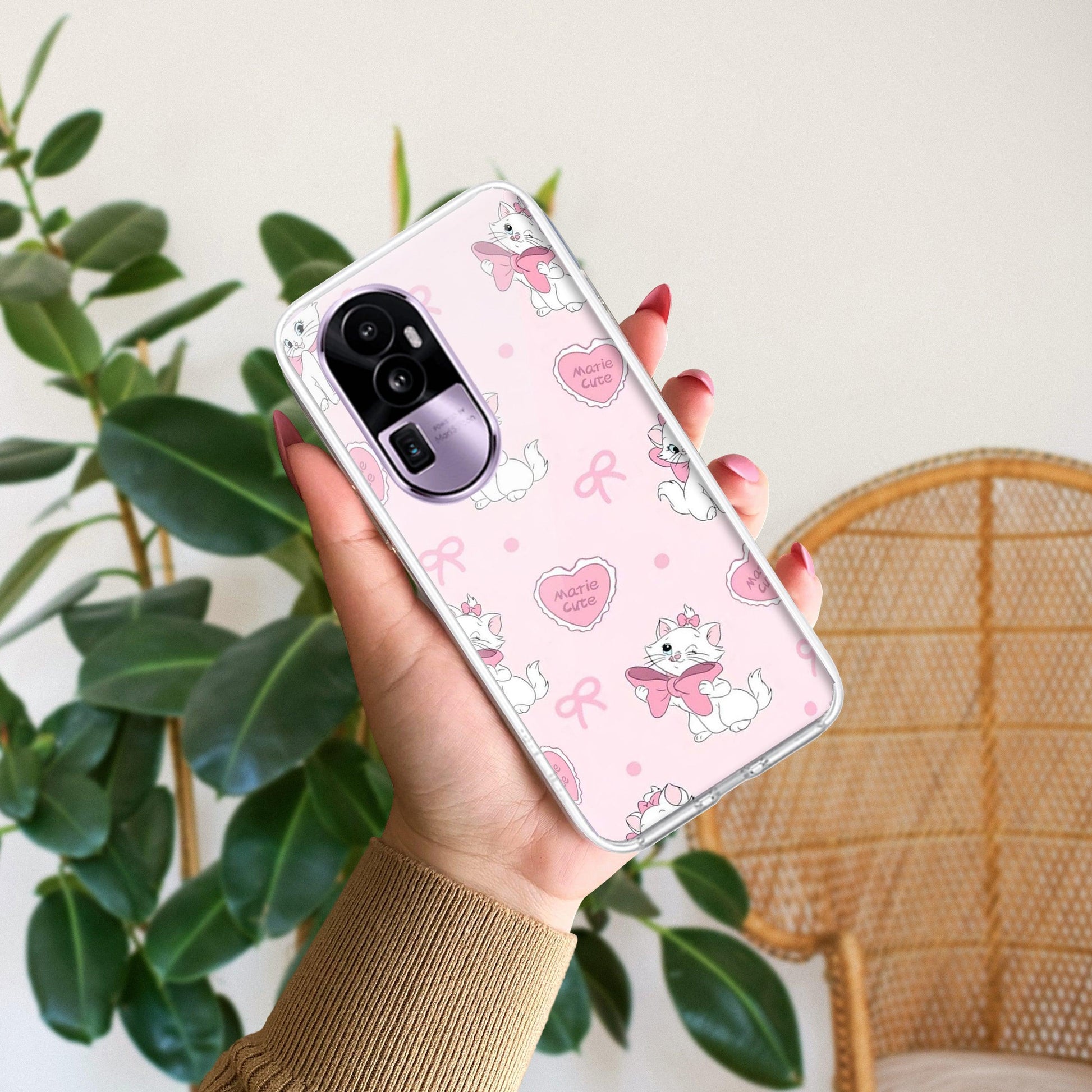 Cute Kitty Bliss Transparent Silicon Case For Oppo - ShopOnCliQ