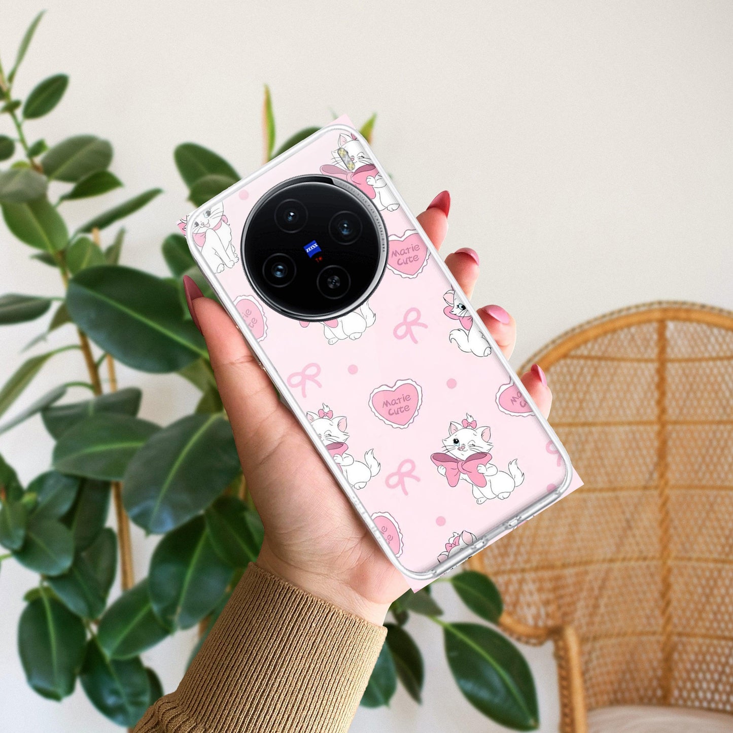 Cute Kitty Bliss Transparent Silicon Case For Vivo