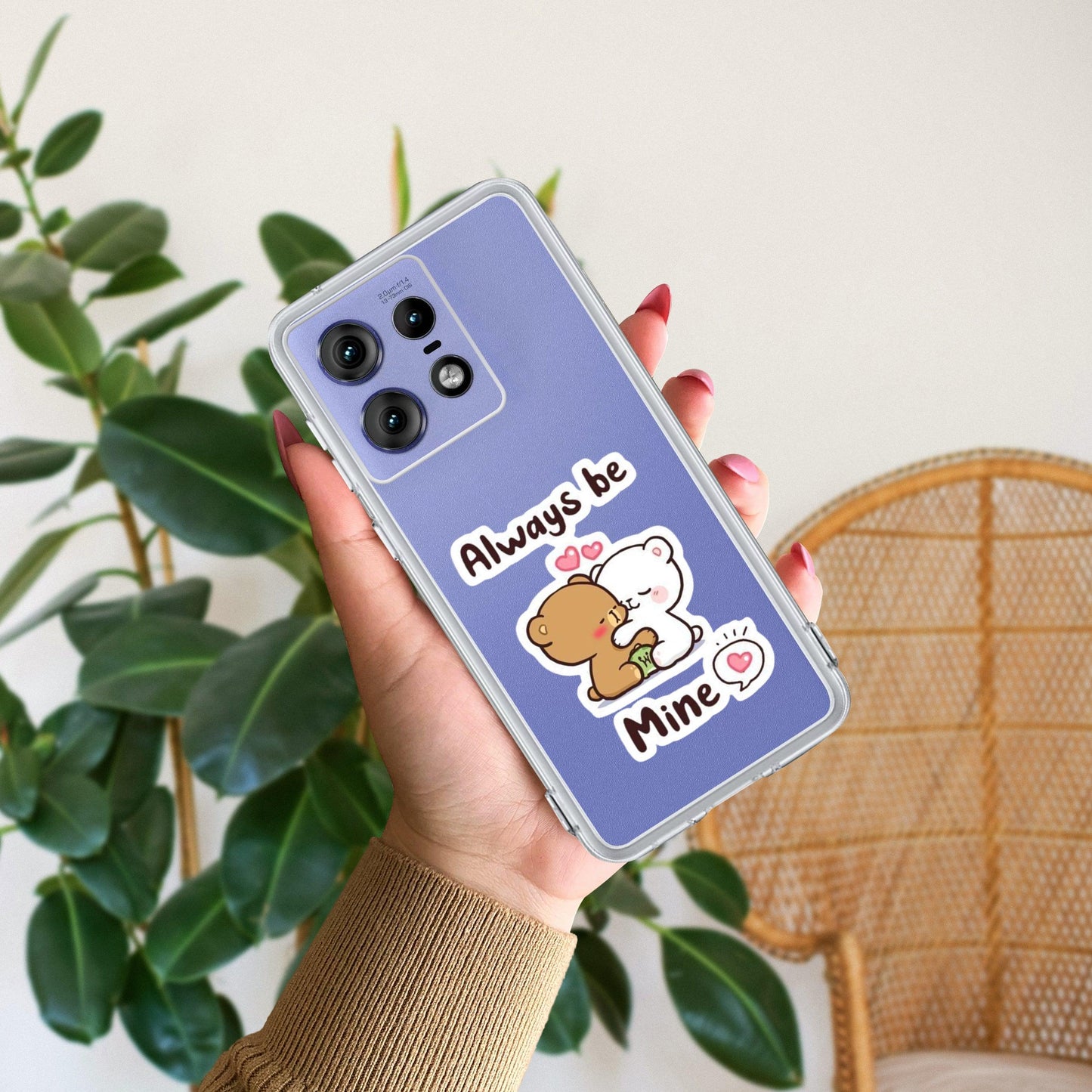 Cute Cuddle Bears Transparent Silicon Case For Motorola