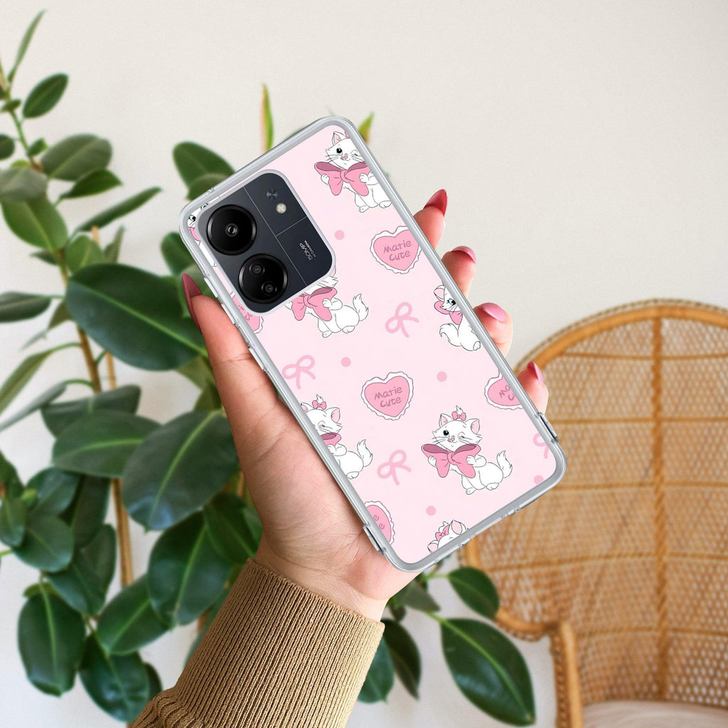 Cute Kitty Bliss Transparent Silicon Case For Redmi 13C 4G