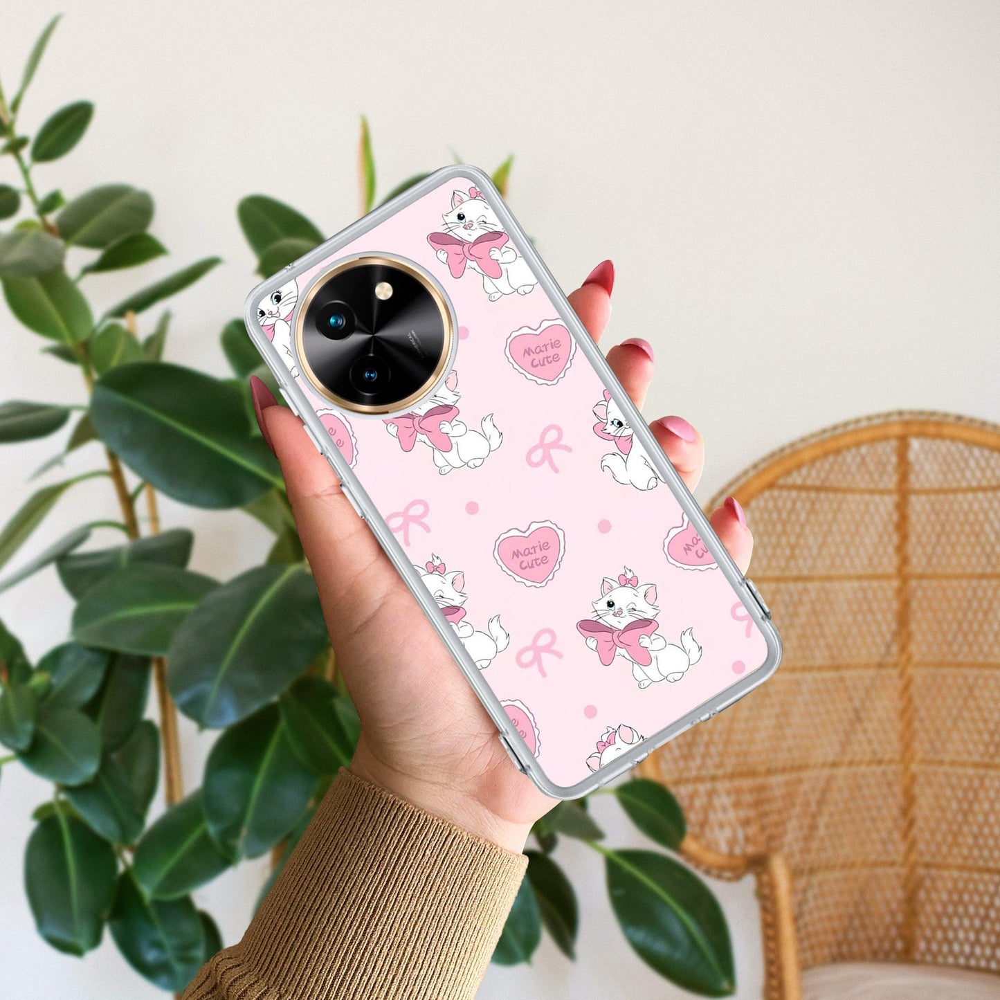 Cute Kitty Bliss Transparent Silicon Case For Vivo