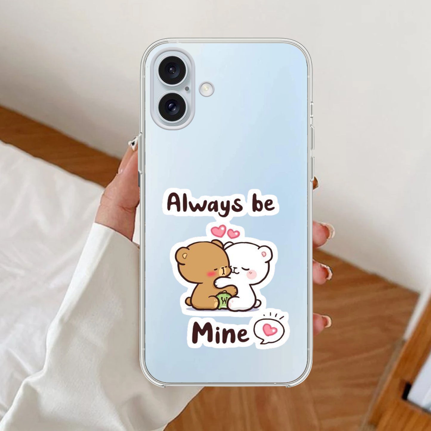 Cute Cuddle Bears Transparent Silicon Case For iPhone